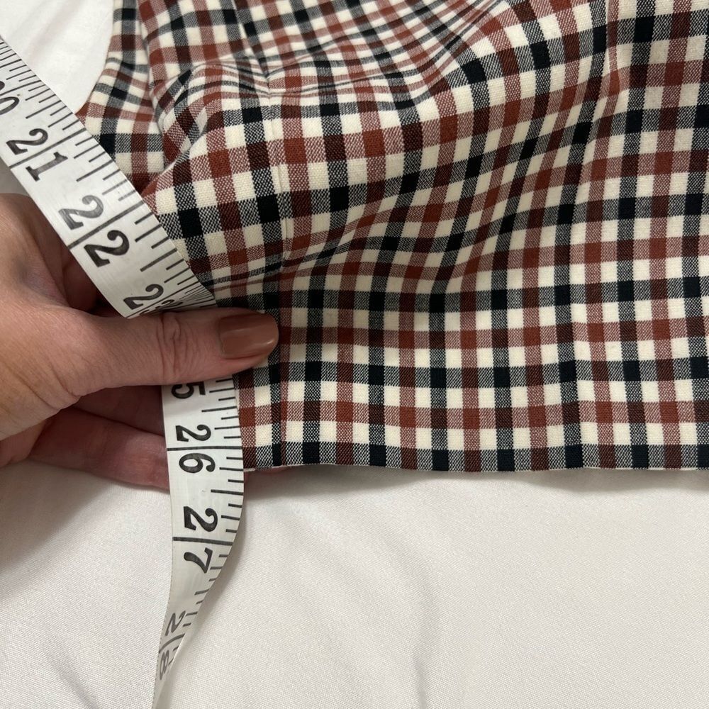 Theory Treeca Cropped Check Pants blue white red 6 or 28 - Picture 13 of 14